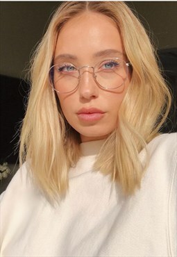 Hari Circle Blue Light Glasses Silver