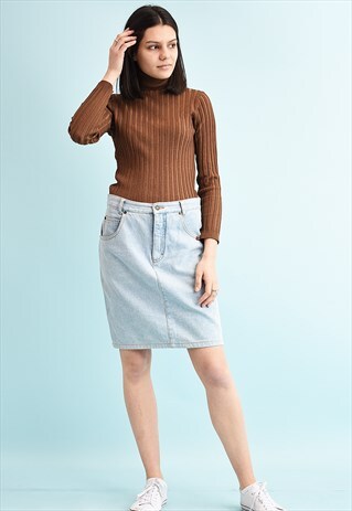 90'S RETRO DENIM MOMS MINI SKIRT