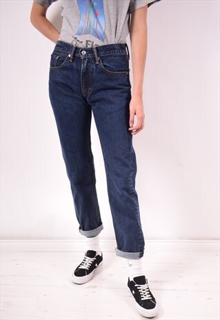 LEVI'S 505 WOMENS VINTAGE JEANS W29 L32 BLUE 90S
