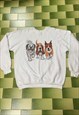 Vintage Three Dog Breeds Double Sided Print Sweatshirt