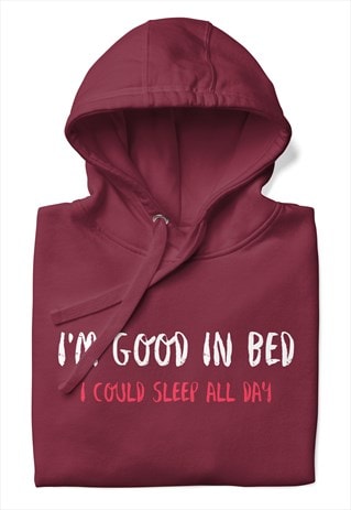 GOOD IN BED  HOODIE MAROON 