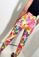 VINTAGE 90S FLORAL HIGH WAISTED PANTS 