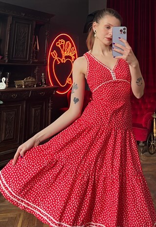 S-LINE FLORAL RED SUN DRESS BY BETTY BARCLAY, SPRING DRESS