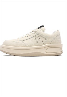 Chunky sole sneakers retro classic platform trainers white