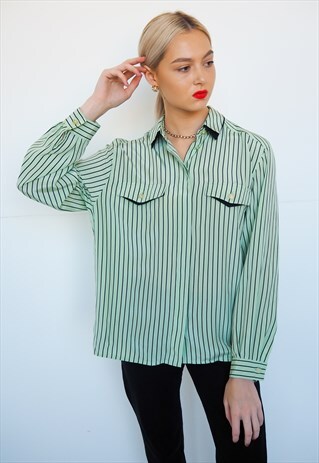 VINTAGE BASLER GREEN STRIPE SHIRT