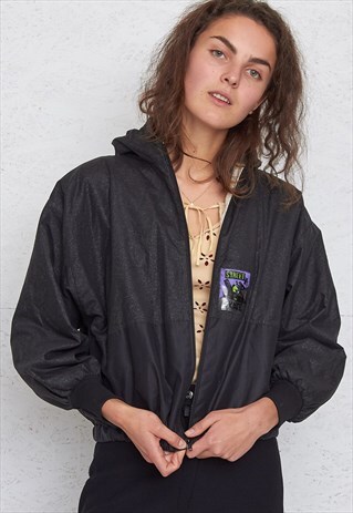 VINTAGE BLACK WINDBREAKER JACKET
