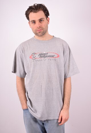 MENS VINTAGE T-SHIRT TOP XL GREY 90S