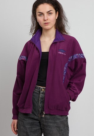 VINTAGE PURPLE UMBRO ZIP TRACK JACKET