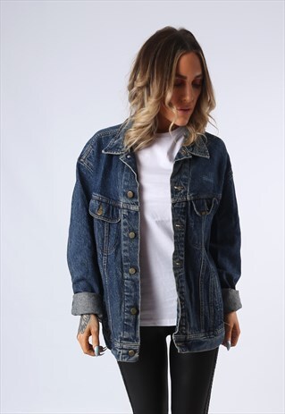 DENIM JACKET LEE OVERSIZED FITTED VINTAGE UK 18 - 20 (C5F)