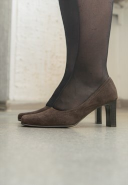 Vintage 80's Brown Suede Pumps