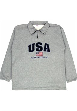 Vintage 90's U.S.A Sweatshirt USA Quarter Zip