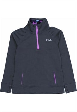 Vintage 90's Fila Sweatshirt Quarter Zip Spellout