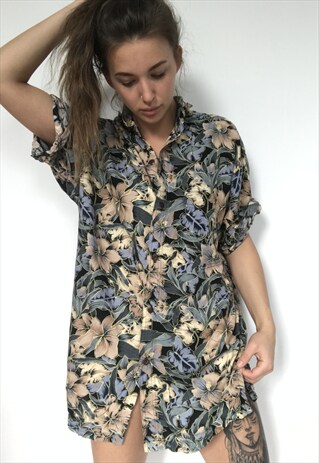 PATTERNED OVERSIZED RETRO VINTAGE UNISEX FESTIVAL SHIRT
