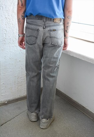 Vintage Straight Grey Cotton LEE Jeans
