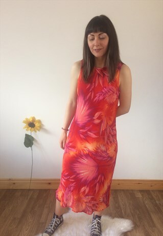 VINTAGE 90'S SLEEVELESS FLORAL DRESS