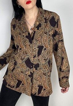 Vintage Eastex paisley print blouse size 14