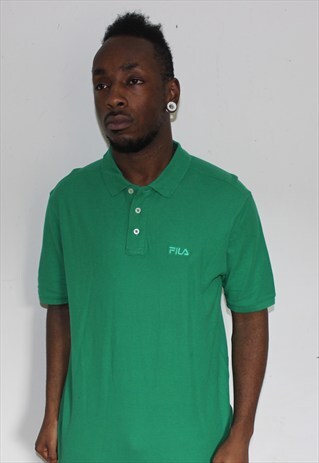 VINTAGE GREEN FILA POLO SHIRT LARGE