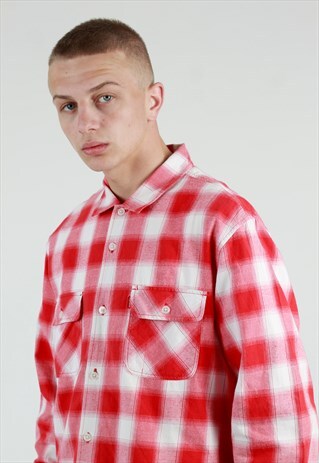 EARLY 00S SUPREME RED PLAID CHECK SHIRT