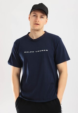 VINTAGE POLO RALPH LAUREN SPORT T-SHIRT IN NAVY BLUE