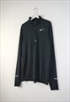 VINTAGE NIKE SWEATSHIRT QUARTER ZIP IN BLACK L