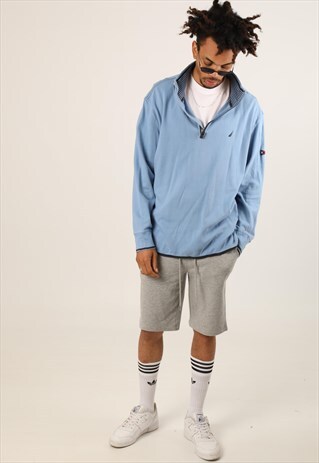 VINTAGE NAUTICA EMBROIDERED LOGO 1/4 ZIP SWEATSHIRT