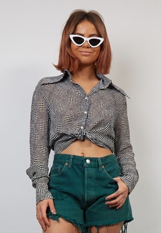 VINTAGE 90'S OPTICAL ILLUSION PRINT SHIRT