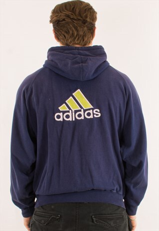 VINTAGE 90S NAVY ADIDAS HOODIE PULLOVER