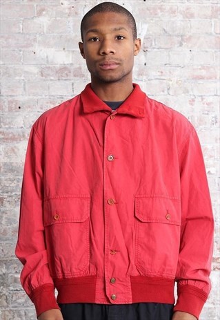 VINTAGE C.P. COMPANY COLLARED BUTTON UP JACKET RED