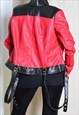 Y2K RED BLACK FAUX LEATHER GOTHIC SUBVERSIVE RACING JACKET