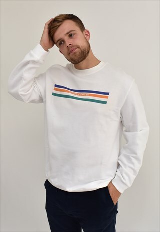 G&G UNISEX WHITE MISSING LINE SWEAT