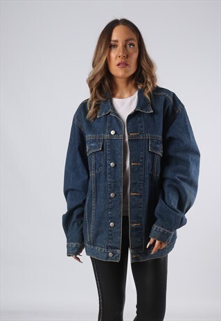 VINTAGE DENIM JACKET OVERSIZED FITTED UK 18 XXL (GO1S)
