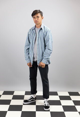 GREEN & BLUE STRIPED SHIRT