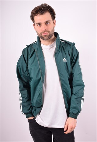ADIDAS MENS VINTAGE JACKET SMALL GREEN 90'S