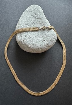80's Vintage Gold Metal Ladies Woven Necklace