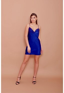 Blue Mini Satin Dress