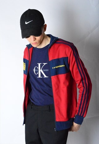 BURGUNDY RED ADIDAS BARCELONA TRACK JACKET