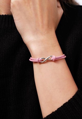 PINK INFINITY CORD BRACELET