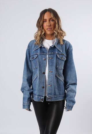 WRANGLER DENIM JACKET OVERSIZED FITTED UK 16 - 18 (A6BI)
