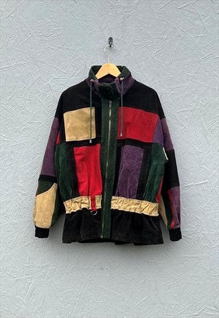 VINTAGE 90S PATCHWORK LEATHER JACKET