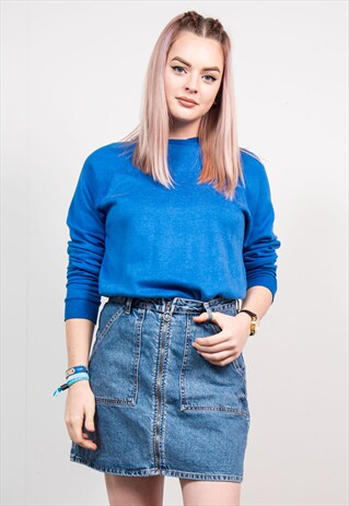 VINTAGE 90'S BLUE BASIC SWEATSHIRT TOP