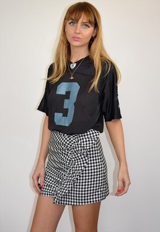 VINTAGE 90S BLACK NFL SPORT MESH T SHIRT TOP