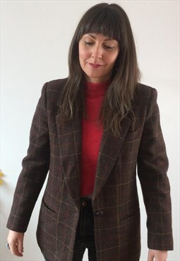 Vintage Brown Wool Blazer Jacket