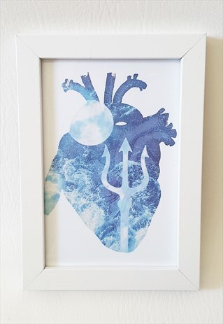 A5 MERMAID ANATOMICAL HEART ART PRINT