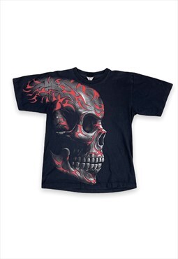 Vintage 90s double sided single stitch skull print t-shirt