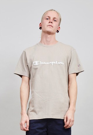 VINTAGE 90'S CHAMPION BEIGE T-SHIRT