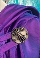 FULL LENGTH SHIMMER PURPLE HOODED COAT CAPE OSFA 