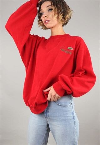 VINTAGE OVERSIZED RED LACOSTE SWEATSHIRT