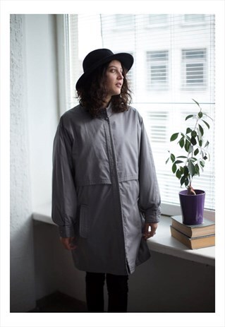 VINTAGE 80'S GREY PARKA COAT