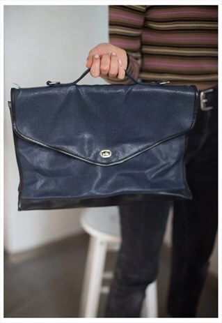 VINTAGE 60'S NAVY ENVELOPE BAG
