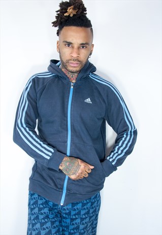 VINTAGE ADIDAS HOODIE BLUE